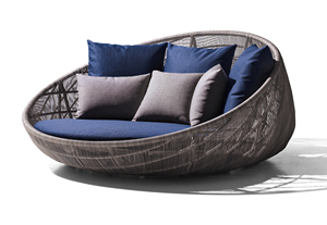 New Garden Round <strong>Daybed</strong> Aluminum Rattan <strong>Outdoor</strong> Sun Lounger Patio Garden Rattan Day Bed <strong>With</strong> <strong>Canopy</strong> - Product Image 2