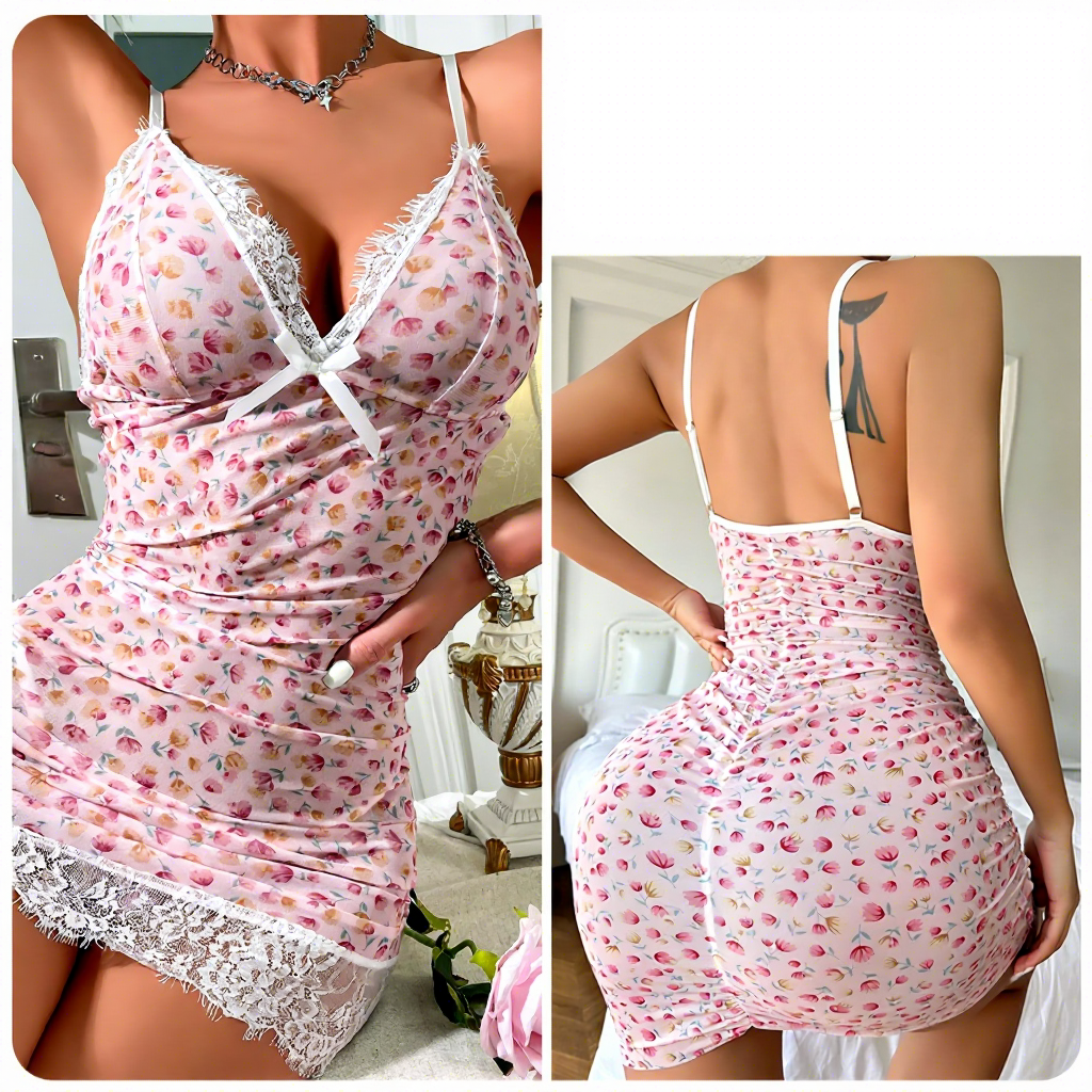 Tracolla con fiori rosa