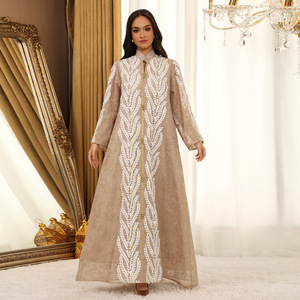2025 marocchino caftano fatto a mano ricamo in Chiffon di seta traspirante abito da sposa Casual per musulmani nuovo arrivo accessorio - Product Image 6