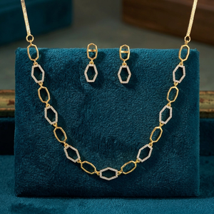 <b>Artificial</b> Fashion <b>Jewellery</b> Exporter IndiaAmerican Delicate Copper Alloy Beads Chain Necklace 2 Tone Plating Butterfly Design - Product Image 1