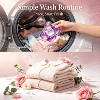 Lessives concentrées en dosettes – Perles de lavage puissantes détachantes