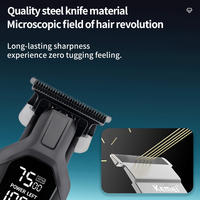Kemei Km-1358 1200mAh Batterie puissante Machine d'épilation de la barbe Rechargeable sans fil 3 choix de couleur Faible bruit Tondeuse à cheveux 7500RPM