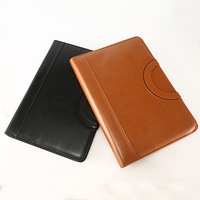Portafolio A4, Organizador de Documentos para Gerentes, Maletín de Cuero con Cierre, Carpeta de Archivos con Cremallera, Calculadora y Cuaderno