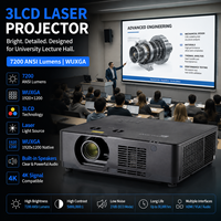 Projecteur laser 3LCD 7200 lumens ANSI WUXGA pour l'éducation STEM, laboratoire, HDMI, prise en charge haute résolution