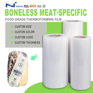 <span class=keywords><strong>Film</strong></span> rétractable PE de qualité alimentaire, brillant et souple, multicouche, structure co-extrudée PA/PE pour l'emballage de viande fraîche, steak, porc, agneau - Product Image 1
