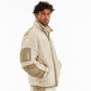 Hot Selling Coated Casual Winter Wool Cotton <b>Fleece</b> <b>Thick</b> Eco-Friendly Windproof Waterproof Jacket <b>Men</b> Custom Full Zip-up Stand - Product Image 5