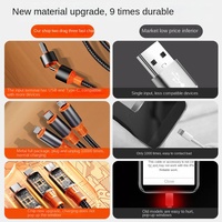 Cable de Carga Rápida 5 en 1, Cable de Datos de Aleación de Aluminio USB-A de Carga Rápida de 100 W, Trenzado y Reforzado, Dos en Uno, para Teléfonos USB Tipo C