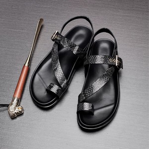 Promotion Exceptionnelle : <span class=keywords><strong>Sandales</strong></span> Romaines d'Été pour Homme en <span class=keywords><strong>Cuir</strong></span>, Tongs Plates Respirantes Tendance et Personnalisées - Product Image 2