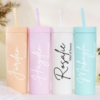 Vaso de Plástico Personalizado de Doble Pared con Pajita Recta de 16oz, Nuevo Modelo 2026, para Regalo Promocional