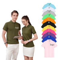 Polo en Coton CVC 200g Prix Usine Chine Unisexe Manches Courtes Ourlet Fendu Col Rabattu Polo de Travail