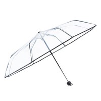 Paraguas Plegable Transparente, Paraguas de Moda para Estudiantes, Estilo Masculino, Paraguas de Plástico para la Lluvia, Parapluie Reforzado