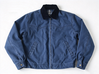 Veste de travail en jean pour homme avec col contrastant en velours côtelé, doublure à carreaux, fermeture éclair intégrale, broderie personnalisée sur la poitrine, manteau de travail vintage en toile OEM