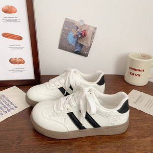 Dexun รองเท้าผ้าใบสีขาวผู้หญิง, 2025ปักลายแมวน่ารัก - Product Image 1