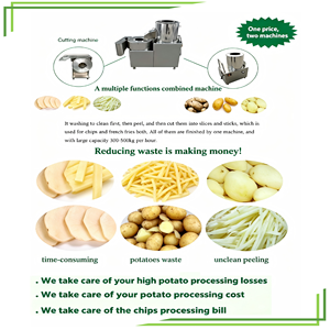 Commercial Lerford Automatic Potato Carrot Peeling Washing Slicing Machine Multifunctional Root <b>Vegetable</b> Processor 220V 300kg/h - Product Image 5