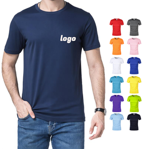 T-shirt da uomo stampata a tinta unita con scollo rotondo, traspirante, ad asciugatura rapida, personalizzabile, con logo personalizzato - Product Image 1