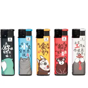 Factory Wholesales Plastic Gas Lighter Smoking Accessories Custom Logo Refillable Windproof Lighter