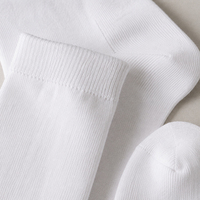 Chaussettes hautes en coton tricoté respirant, blanches et noires unies, pour uniforme scolaire de filles, usage quotidien automne, personnalisables, vente en gros