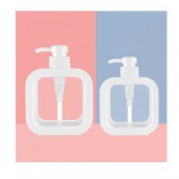 Flacon distributeur transparent de 500 ml et 300 ml, flacon distributeur de gel douche, de savon pour les mains, flacon en plastique à presser, flacon de lotion