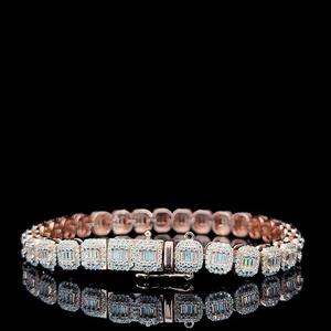 Bracelet à breloques en argent sterling 925 avec moissanite, bijoux de luxe hip-hop, chaîne tendance, cadeau unisexe - Product Image 5