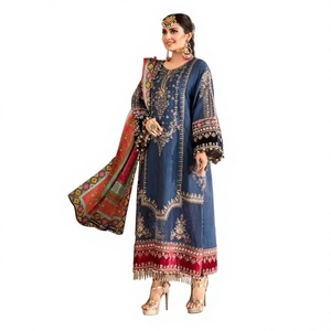 Meilleur design Unstitch 2025 – Robe de soirée en mousseline de soie pour femme, style pakistanais, en matière unie, design traditionnel - Product Image 1