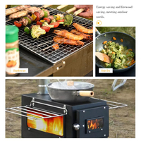 Extérieur Bois Tente Poêle Réglable Cheminée tente poêle à bois camping portable pliable famille repas Sauna Voyage