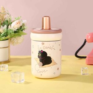 Cartoon Kids' Tumbler With Straw Spill Proof Plastic <b>Cup</b> For Children Home Use Round Design - Product Image 3