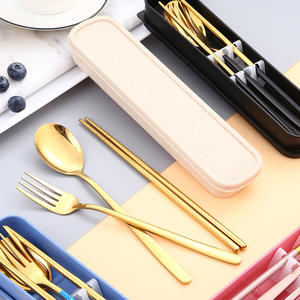 <span class=keywords><strong>Cubiertos</strong></span> de viaje portátiles coreanos de acero inoxidable 304, juego de palillos y cucharas <span class=keywords><strong>para</strong></span> acampar con <span class=keywords><strong>estuche</strong></span> - Product Image 5