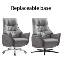 Chaise de bureau de direction ergonomique moderne de luxe à dossier haut, pivotante et réglable, en cuir véritable, avec fonctions de refroidissement et extensibles