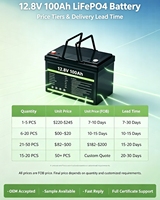 Paket Baterai Lithium Iron Phosphate 12.8V yang Dimodifikasi dengan Timbal untuk Sistem Tenaga Surya LifePO4