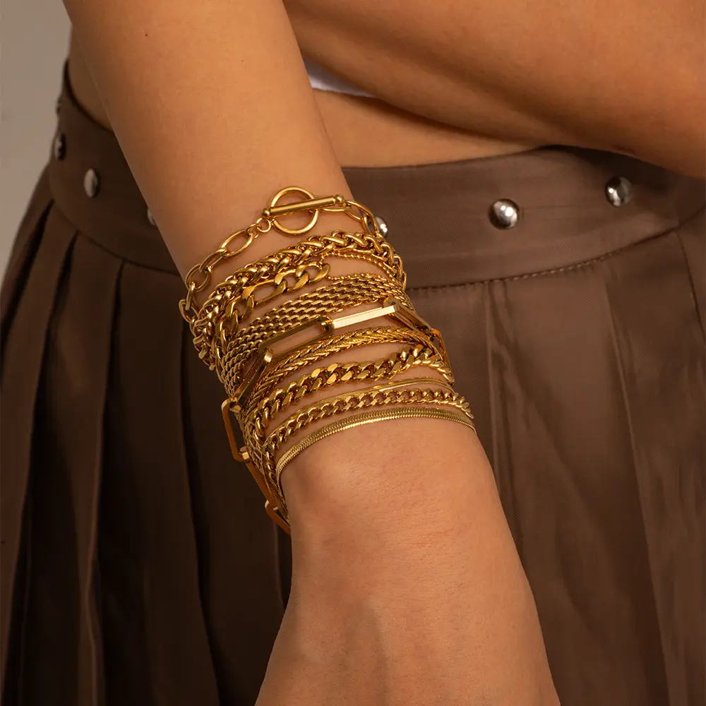 New Trend Fashion Stocks Mujeres bandas pulsera de acero inoxidable