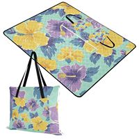 Nouvelle Tapis de Pique-Nique et de Plage Imperméable en Tissu Oxford, Motif Puakenikeni Personnalisé, Sac Fourre-Tout pour le Camping