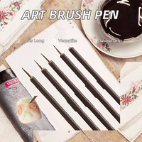 Manche en bois Nail Art peinture pinceau stylo loups Style de cheveux pour calligraphie chinoise dessin à l'huile peinture à l'aquarelle