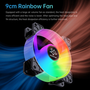 Snowman RGB <span class=keywords><strong>CPU</strong></span> Air Cooler 2 tubos de calor de cobre 120mm Rainbow Fan Compatible Intel LGA1700 para AMD AM5 Socket 3PIN para computadora - Product Image 6