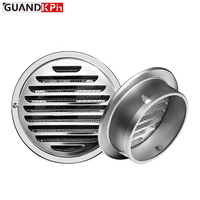 Grille de ventilation murale ronde en acier inoxydable, étanche, avec grille de ventilation plate et maille de protection