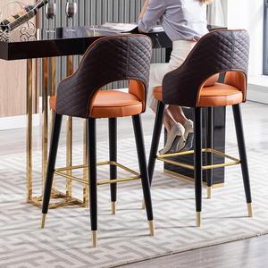 Taburete de Bar Clásico de Lujo Moderno, Taburete de Bar de Tela de Color para Cocina, para Uso en el Hogar y al Aire Libre - Product Image 5