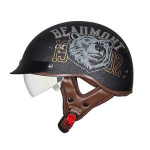 DOT ABS Casco DE SEGURIDAD Hombres Mujeres Retro Personalidad Media cara Scooter Vehículo eléctrico Compatible Cuatro estaciones Uso Nueva condición - Product Image 3
