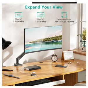 แขนยึดจอแบบ Ergonomic พร้อมแก๊สสปริงปรับเอียงได้ 90 องศา สำหรับจอขนาด 32 นิ้ว ใหม่และมีสินค้าในสต็อก สำหรับติดตั้งบนโต๊ะทำงาน - Product Image 4