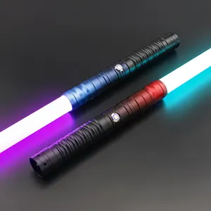 TXQSABER Heavy Dueling RGB / Neo Pixel Smooth Lightsaber Colors Changing Metal Hilt Lock Up Blaster Laser Jedi Sword Kids Toys