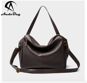 Sac fourre-tout d'épaule en cuir de vachette souple Andong pour femme, idéal pour les voyages, le quotidien, le travail, et les sorties en extérieur – Sac bandoulière et sac à main - Product Image 4