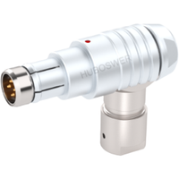 Compatible Fischer Angle Droit 90° °   Connecteur étanche WSO série 104F, 2 à 19 broches, IP68, à verrouillage automatique par poussée-tirage