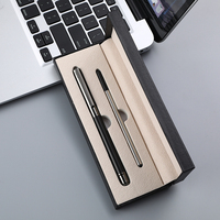 Stylo à bille en métal personnalisé de haute qualité avec impression de logo de luxe coffret cadeau d'affaires en gel en plastique avec boîte de recharge personnalisée