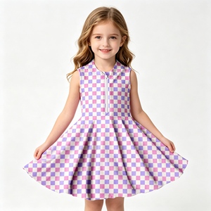 Robe de tennis pour enfants Ruidian Custom Quick Dry avec short intégré, sans manches, fermeture éclair, coupe ajustée, 82% polyester, 18% élasthanne, sport, yoga pour filles - Product Image 2
