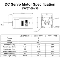 Servomoteur DC sans balais 90W 3000RPM 36VDC triphasé intégré 16 bits encodeur absolu construit avec aimant permanent