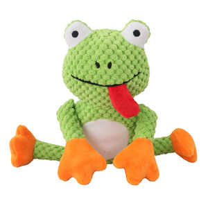 New Long-Lasting Interactive Plush Pet Chew Toy Molar Relief <b>Frog</b> Design for Dogs Sound Emitting Dog Toy in Stock - Product Image 4
