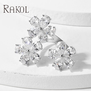 แหวนหมั้น RP2235 Lacor ปรับได้ด้วยหินซิลิกอนและแหวนเพชรรูปดอกไม้สีเงินแท้ - Product Image 2