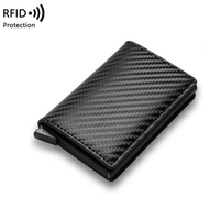 Portefeuille pour cartes de crédit avec blocage RFID, porte-cartes pop-up pour homme, adapté à l'Airtag, portefeuille en cuir multifonctionnel pour homme d'affaires