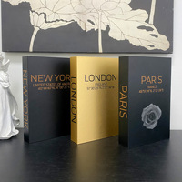 Boîte rigide décorative de luxe en carton doré avec logo personnalisé, en forme de livre, faux livre décoratif creux, pour table basse ou étagère, coffret cadeau rigide.
