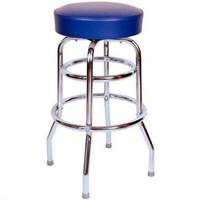 Tabouret de bar pivotant à 360 degrés moderne, base chromée, revêtement en cuir PVC rond, rembourrage en éponge, hauteur de comptoir, chaise de bar en métal pour hôtel
