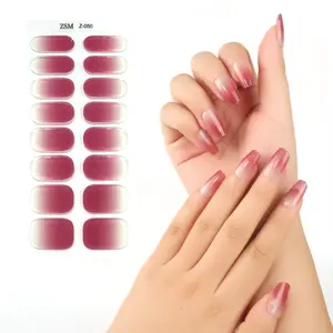 Hot Sell Semi Cured Wraps Long Lasting Gel Nail Stickers New Arrival Styles Nail Gel Wraps With Uv Lamp