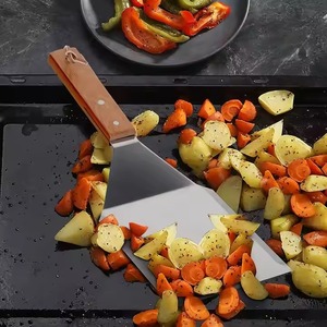 <span class=keywords><strong>Teppanyaki</strong></span> Burger Turner Steak Espátula Barbacoa Asar Acero inoxidable Filete Freír Pancake Bbq Grill Espátula para utensilios de cocina - Product Image 3